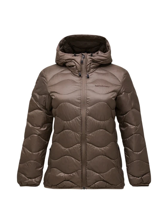 Kurtka puchowa damska Peak Performance Helium Down Hood terrain tan