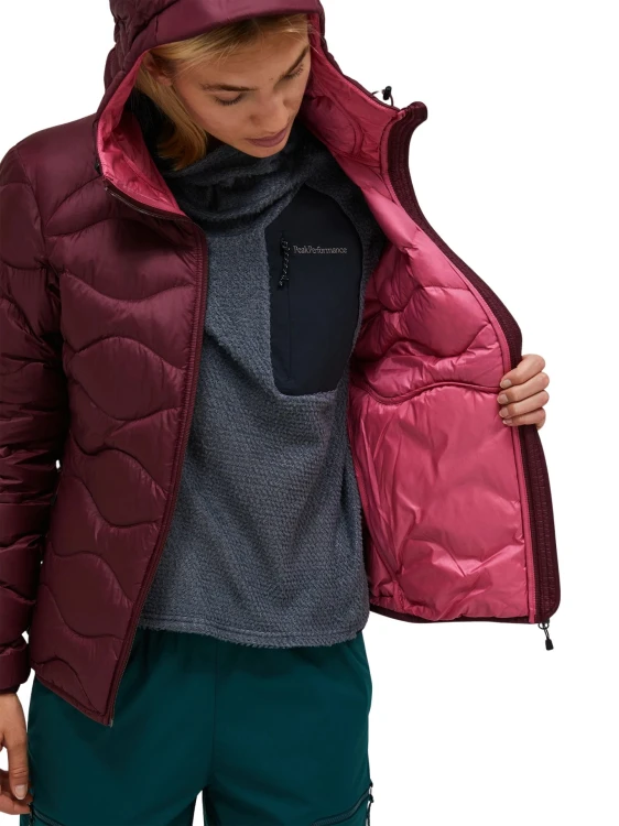 Kurtka puchowa damska Peak Performance Helium Down Hood porto/mountain blush