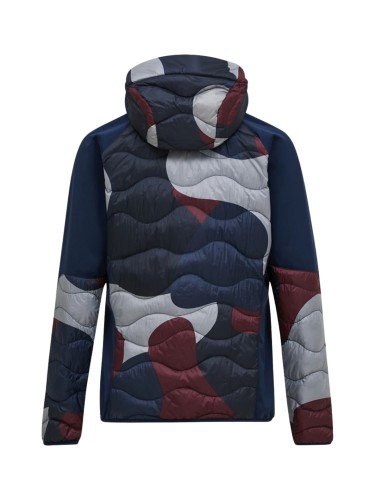 Kurtka męska Peak Performance Helium AOP Down Hybrid Hood snowbank/blue shadow