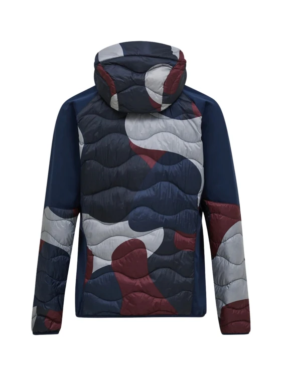 Kurtka męska Peak Performance Helium AOP Down Hybrid Hood snowbank/blue shadow