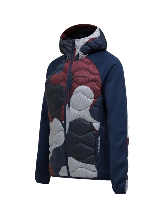 Kurtka męska Peak Performance Helium AOP Down Hybrid Hood snowbank/blue shadow