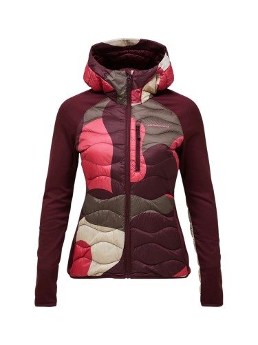 Kurtka damska Peak Performance Helium AOP Down Hybrid Hood snowbank/porto