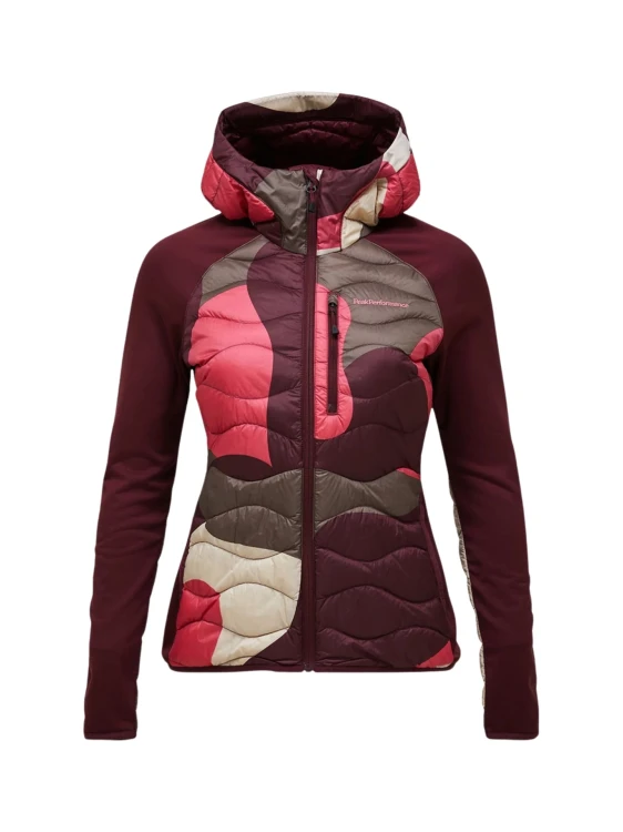 Kurtka damska Peak Performance Helium AOP Down Hybrid Hood snowbank/porto