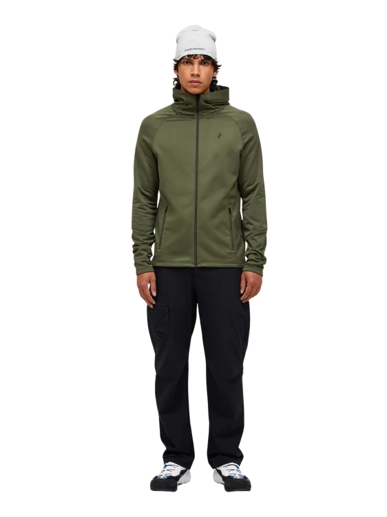 Bluza męska Peak Performance Rider Essentials Midlayer Zip Hood pine needle