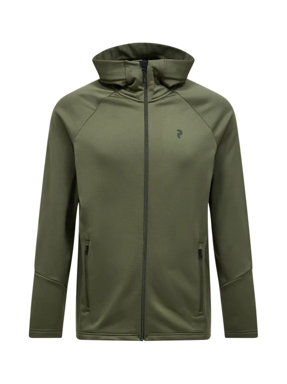 Bluza męska Peak Performance Rider Essentials Midlayer Zip Hood pine needle