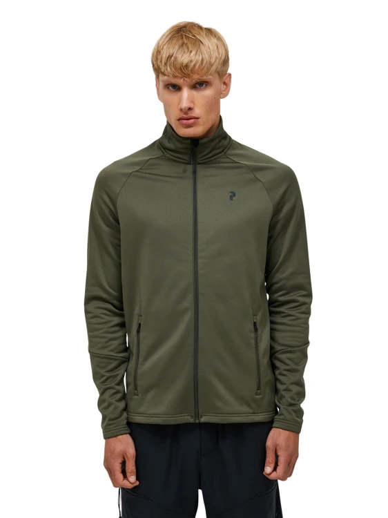 Bluza męska Peak Performance Original Small Logo Zip Hood pine needle