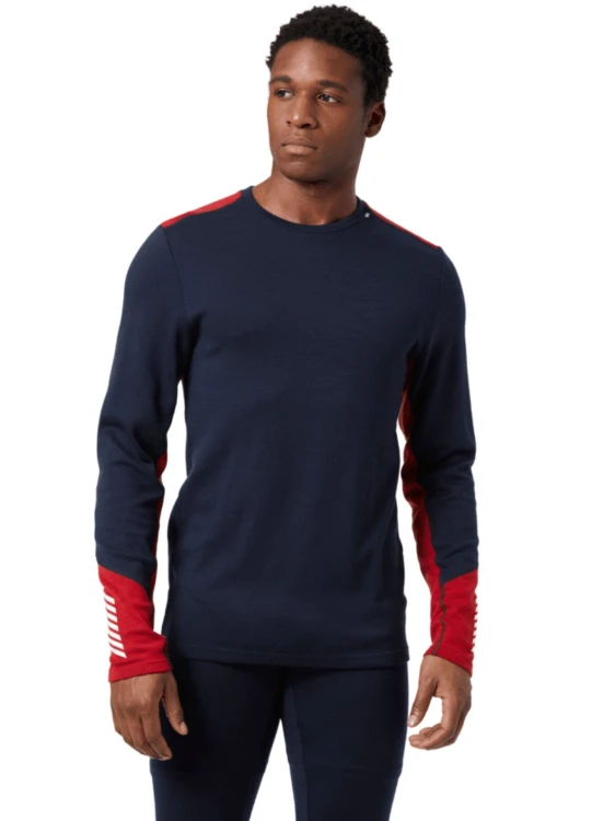 Koszulka termoaktywna męska Helly Hansen Lifa Merino Midweight Crew navy