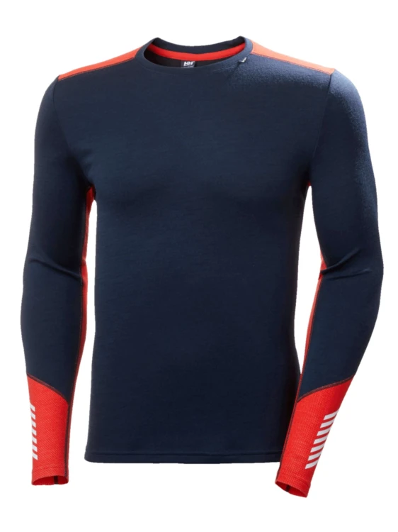 Koszulka termoaktywna męska Helly Hansen Lifa Merino Midweight Crew navy