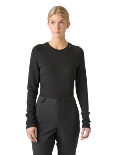 Koszulka termoaktywna damska Helly Hansen Lifa Merino Midweight Crew black