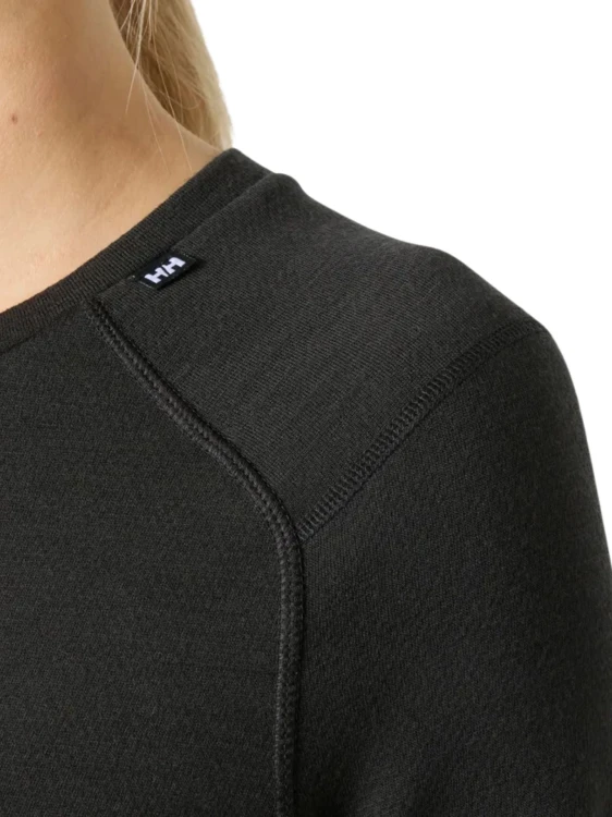 Koszulka termoaktywna damska Helly Hansen Lifa Merino Midweight Crew black