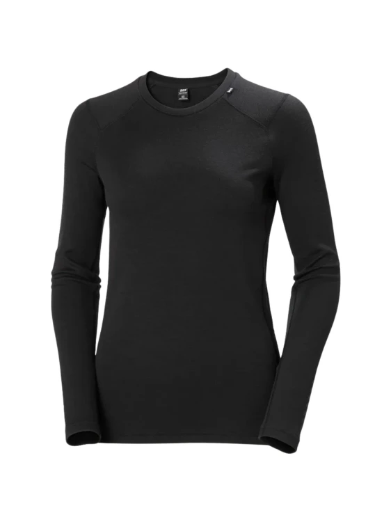 Koszulka termoaktywna damska Helly Hansen Lifa Merino Midweight Crew black