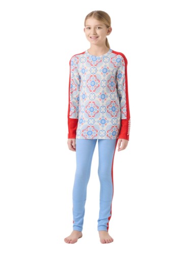 Bielizna termoaktywna dziecięca Helly Hansen Graphic Lifa Merino Set bright blue