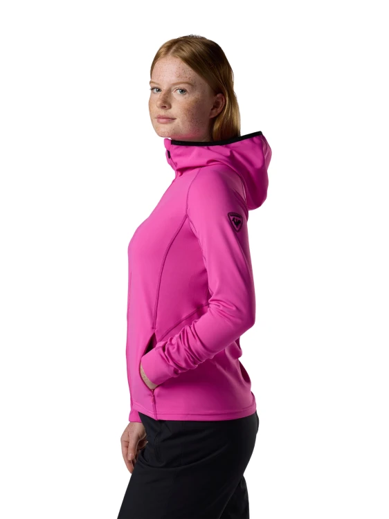 Kurtka damska z kapturem Rossignol Thin Midlayer electric fuchsia