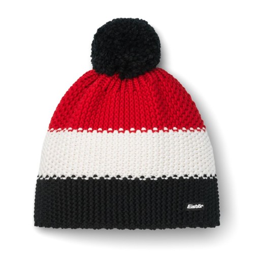 Czapka Eisbar Star Pompon MÜ black/white/red