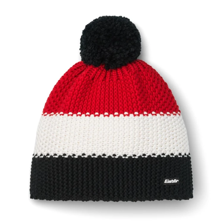 Czapka Eisbar Star Pompon MÜ black/white/red