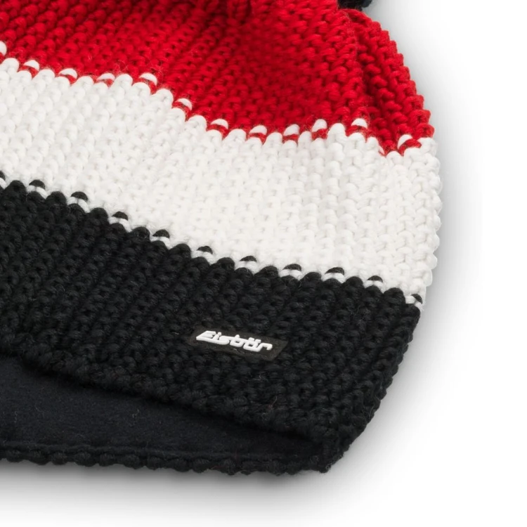 Czapka Eisbar Star Pompon MÜ black/white/red