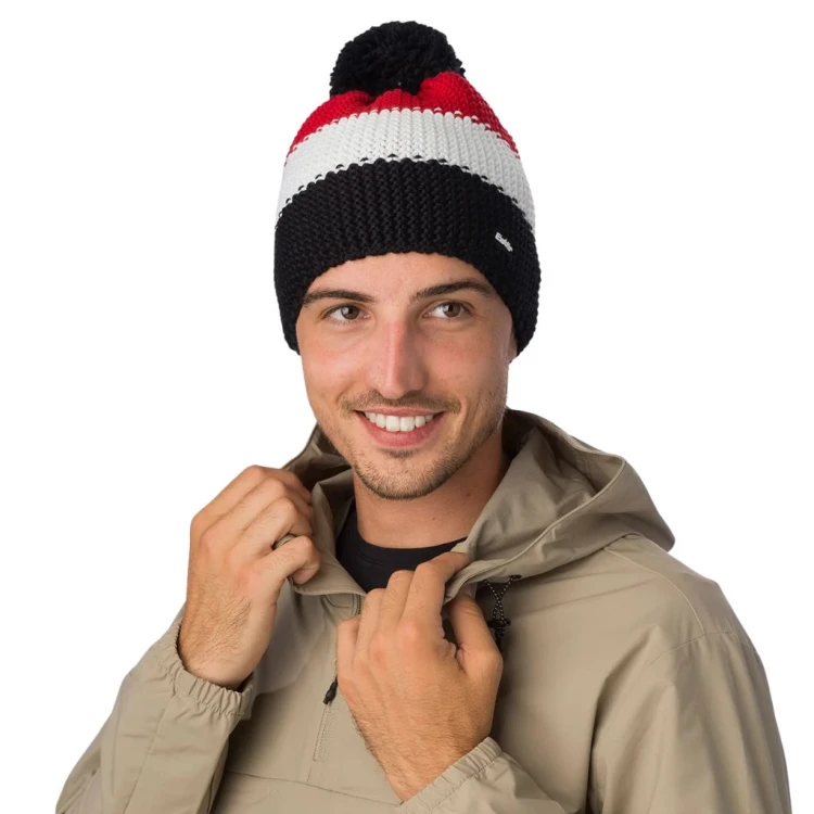 Czapka Eisbar Star Pompon MÜ black/white/red