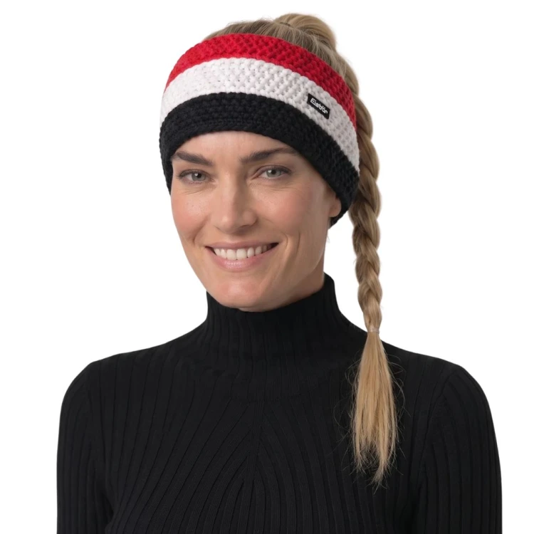 Opaska Eisbar Star Stirnband black/white/red