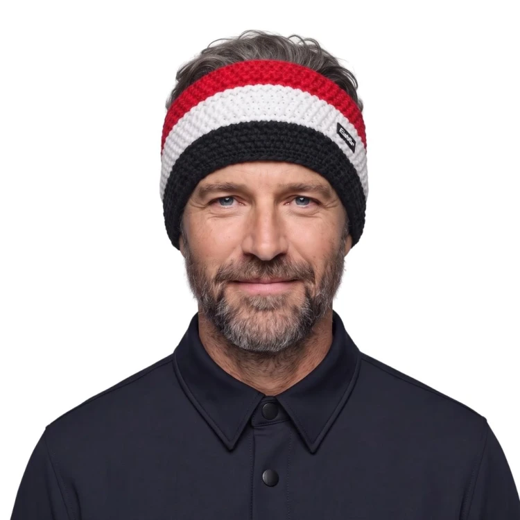 Opaska Eisbar Star Stirnband black/white/red