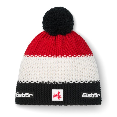 Czapka Eisbar Star Pompon MÜ SA black/white/red