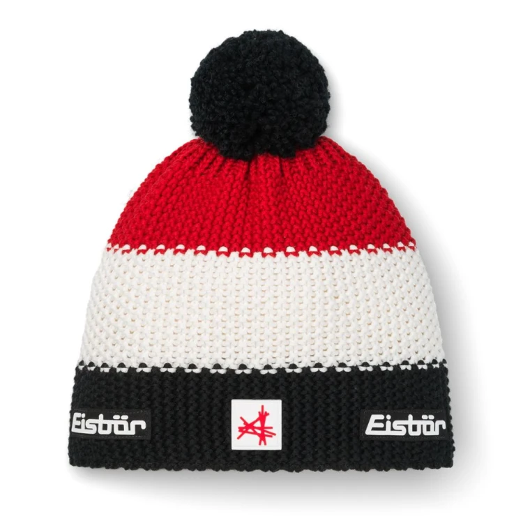 Czapka Eisbar Star Pompon MÜ SA black/white/red