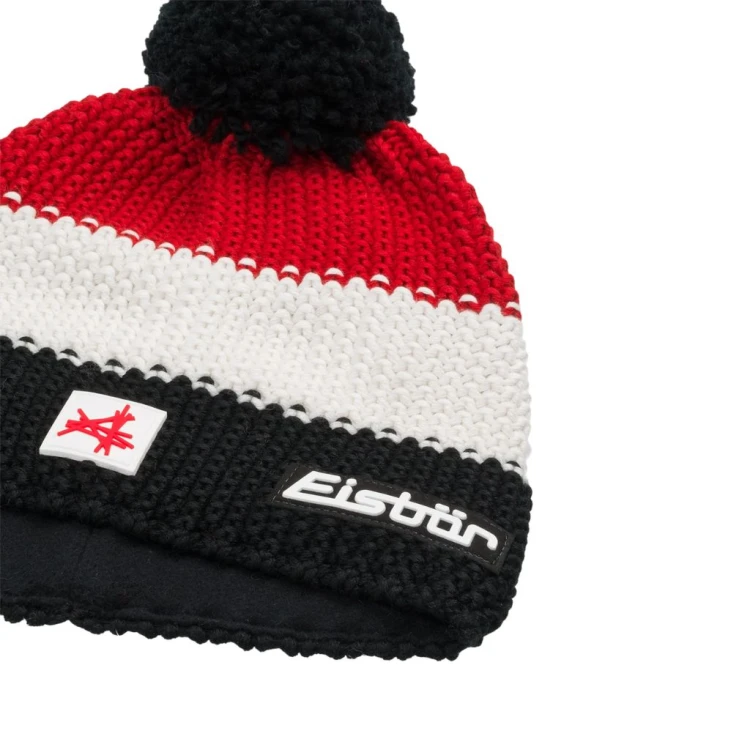 Czapka Eisbar Star Pompon MÜ SA black/white/red