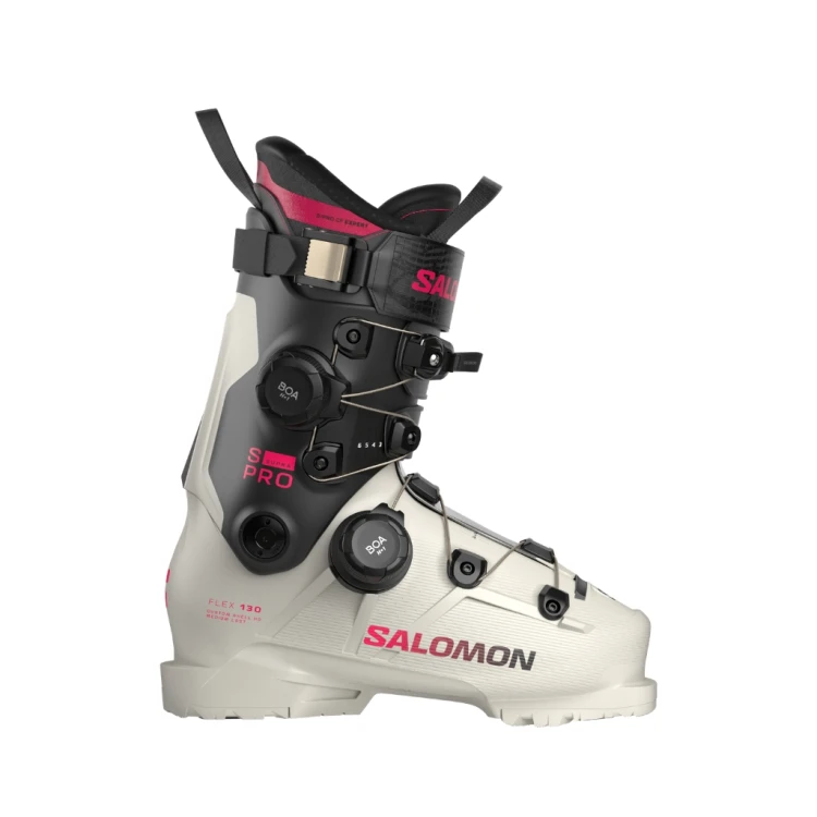 Buty narciarskie Salomon S/PRO Super Dual BOA® 130 Gray Aurora / Black / Raspberry