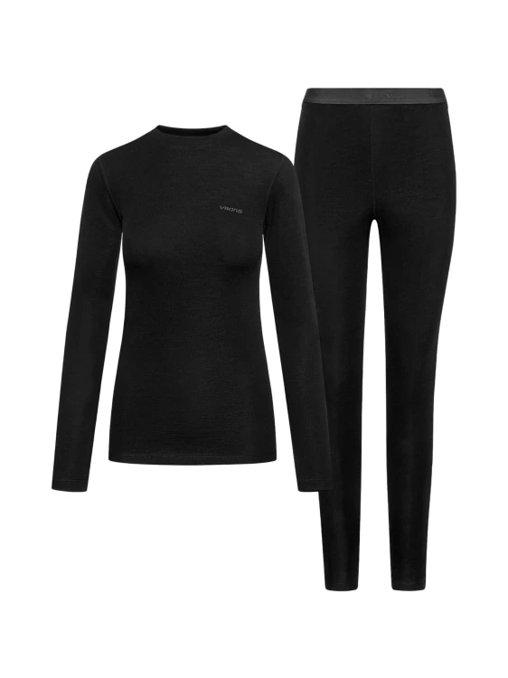 Bielizna termoaktywna damska VIKING Meriboo Lady Set Merino black