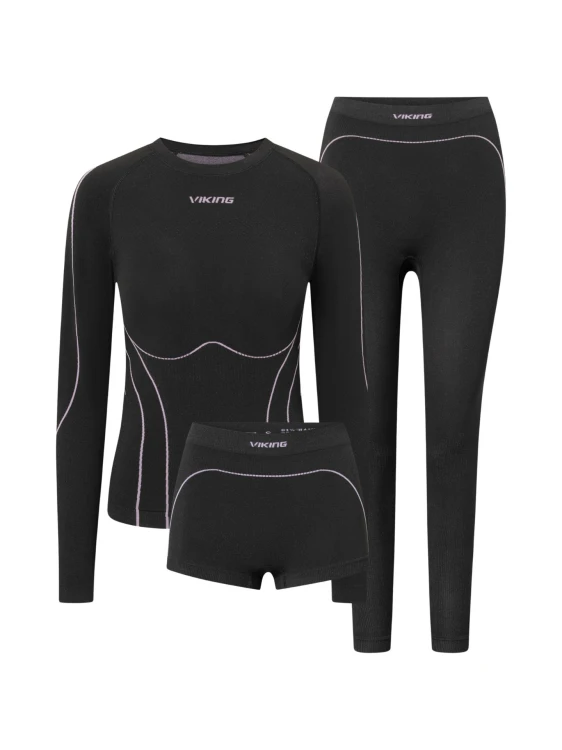 Bielizna damska VIKING Etna 2.0 Lady Set Bamboo black/violet