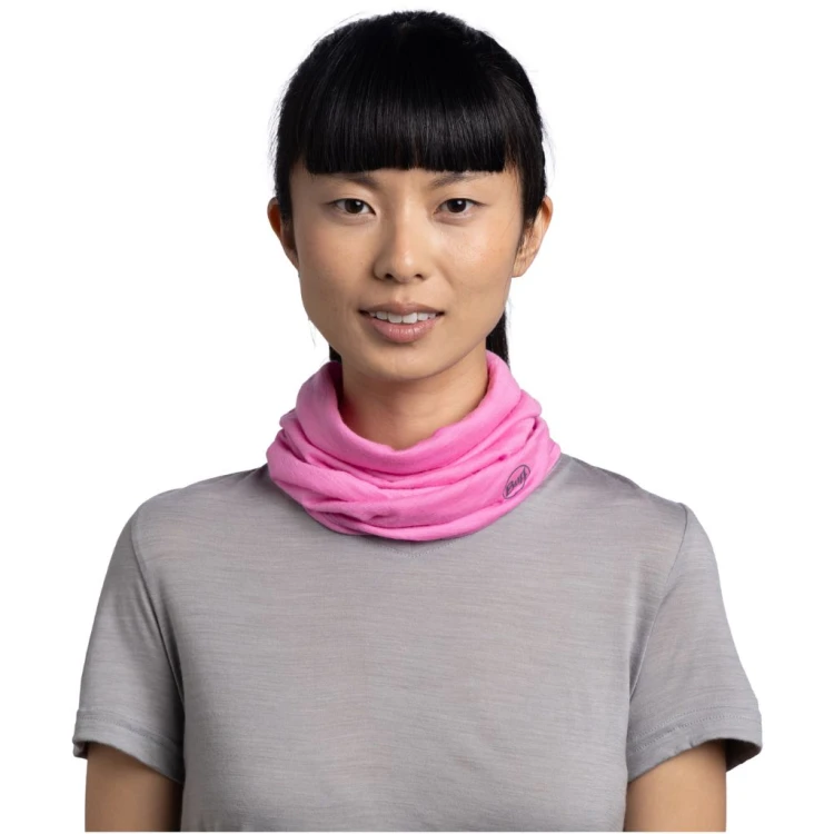 Komin wielofunkcyjny Buff Merino Lightweight solid fluor fuchsia