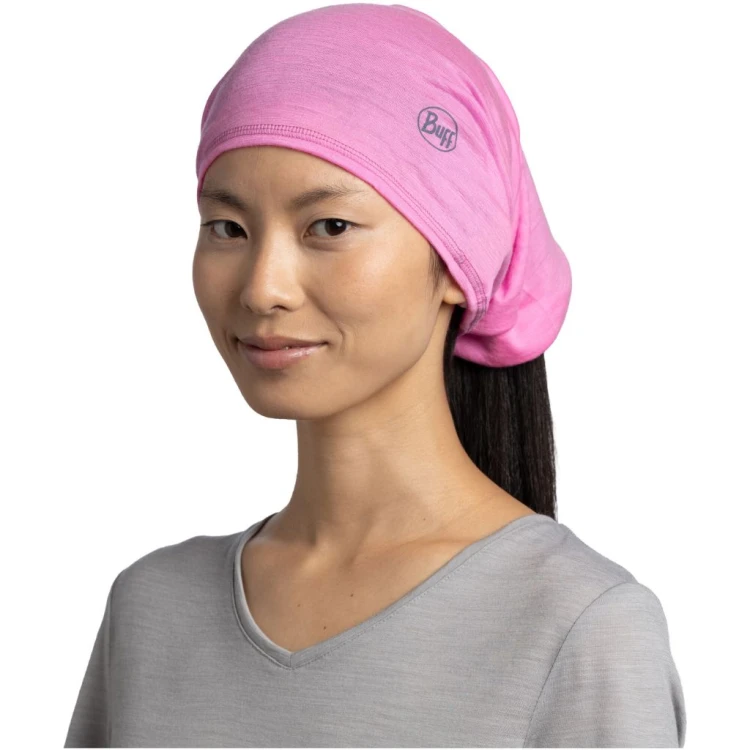 Komin wielofunkcyjny Buff Merino Lightweight solid fluor fuchsia
