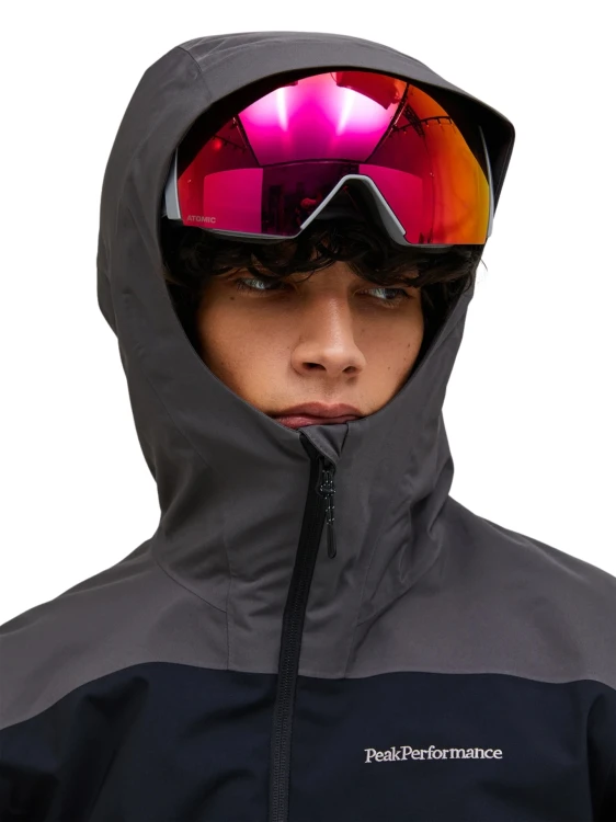 Kurtka narciarska męska Peak Performance Maroon Blocked HIPE 2L Insulated Shell black/motion grey