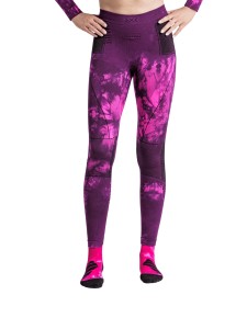 Legginsy termoaktywne X-bionic Energy Accumulator Wild Tiedye X Black/Flueo Pink