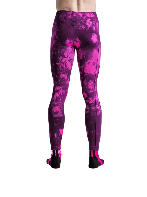 Legginsy termoaktywne X-bionic Energy Accumulator Wild Tiedye X Black/Flueo Pink