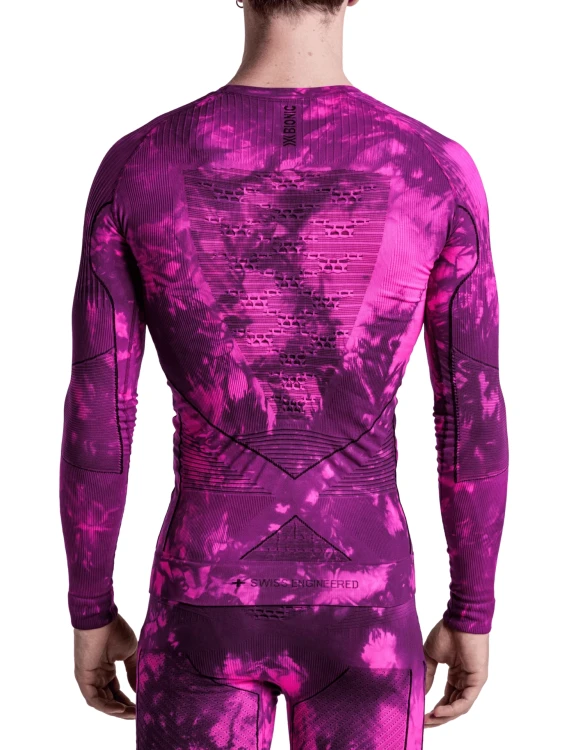 Koszulka termoaktywna X-bionic Energy Accumulator Wild LS Tiedye X Black/Flueo Pink