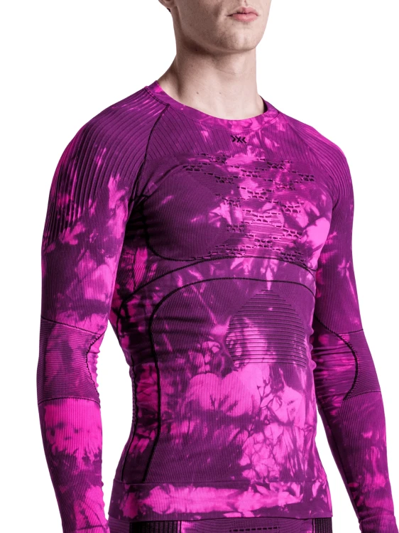 Koszulka termoaktywna X-bionic Energy Accumulator Wild LS Tiedye X Black/Flueo Pink