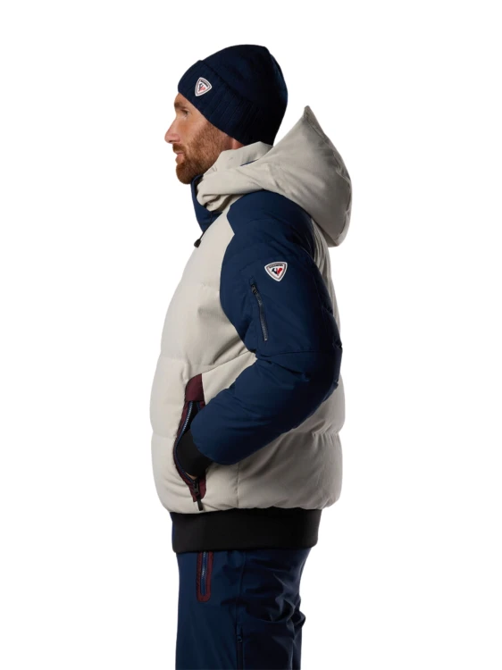 Kurtka puchowa męska Rossignol Resort Corduroy Down Bomber Silver Cloud/Dark Navy