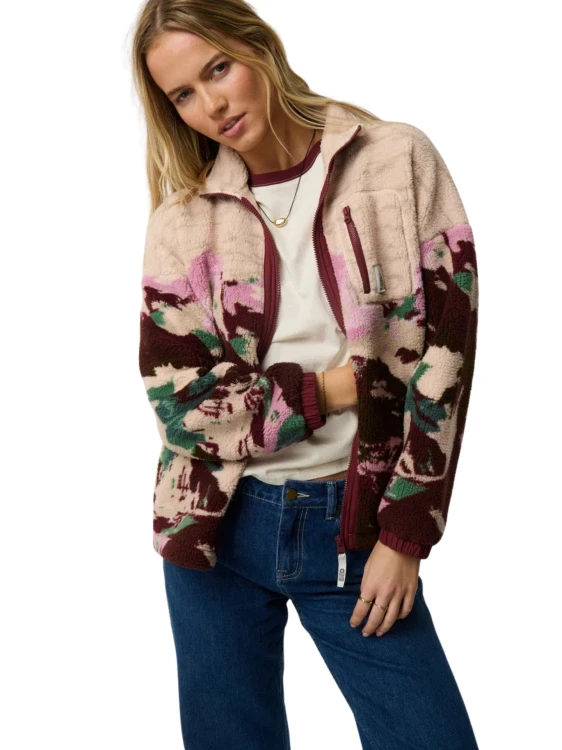 Bluza damska Rip Curl Search Series Bonded Zip Through Polar Fleece dark plum
