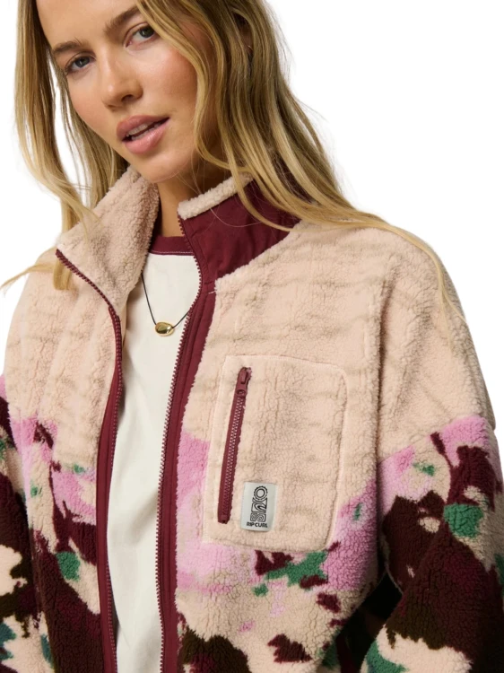 Bluza damska Rip Curl Search Series Bonded Zip Through Polar Fleece dark plum