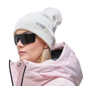 Czapka damska Colmar Fleece-Lined Pom-Pom White