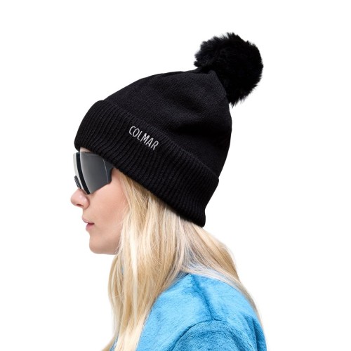 Czapka damska Colmar Fleece-Lined Pom-Pom Black