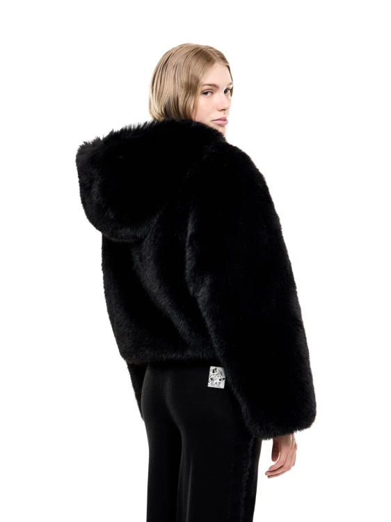 Kurtka narciarska damska EA7 Emporio Armani Faux-Fur-Effect Black