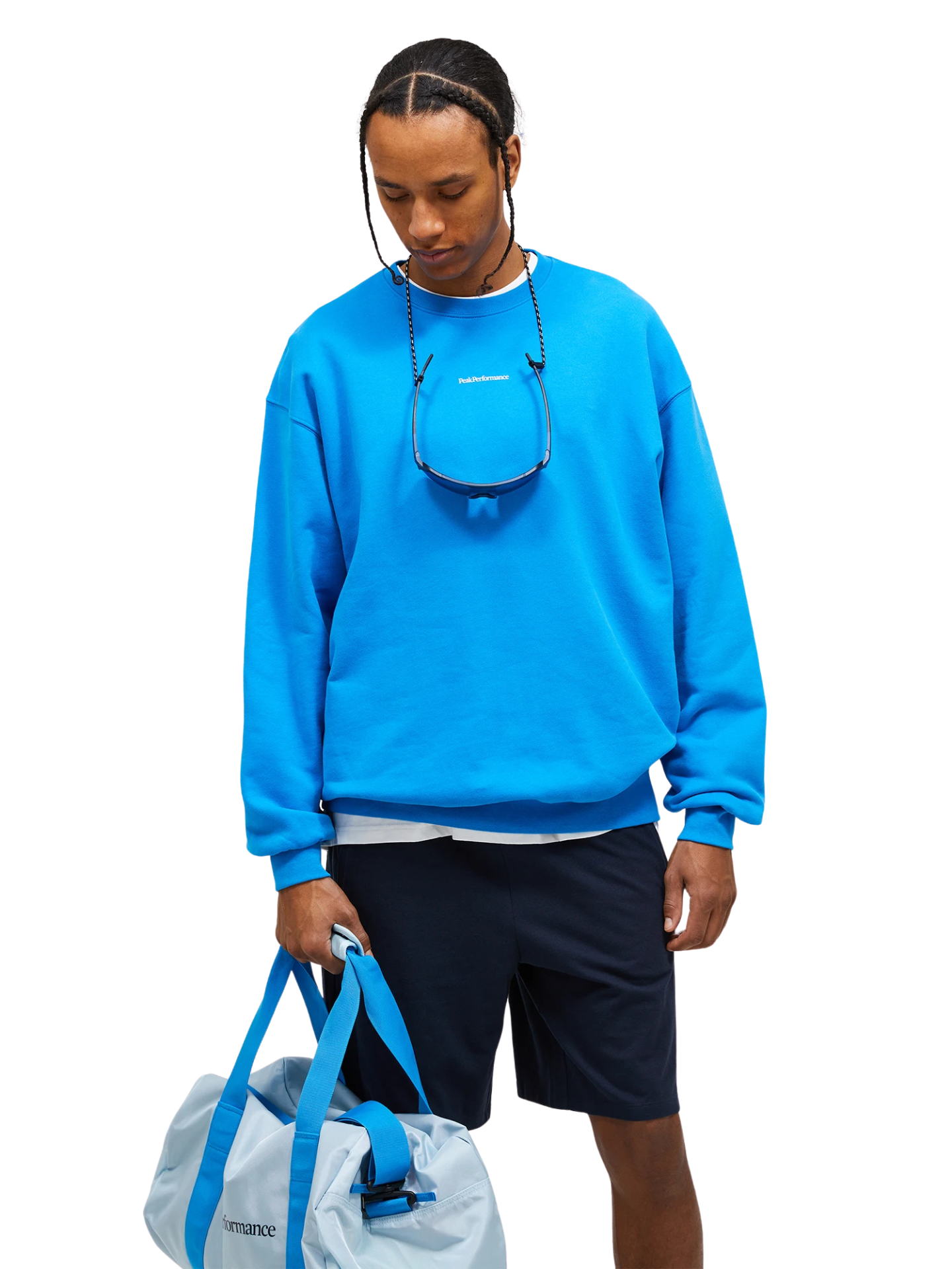 Bluza Peak Performance męska Original Terry Crew niebieska