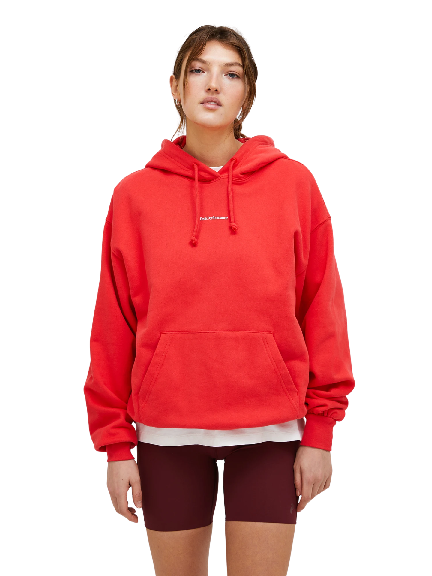 Bluza Peak Performance damska Original Terry Hood czerwona