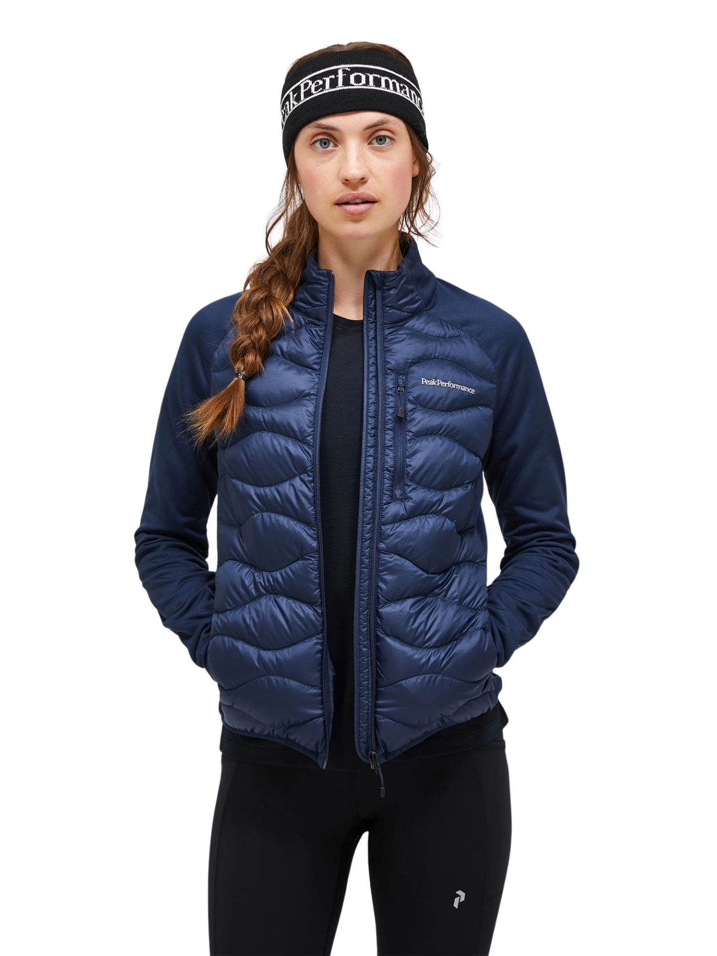 Kurtka Peak Performance damska Helium Down Hybrid Jacket granatowa