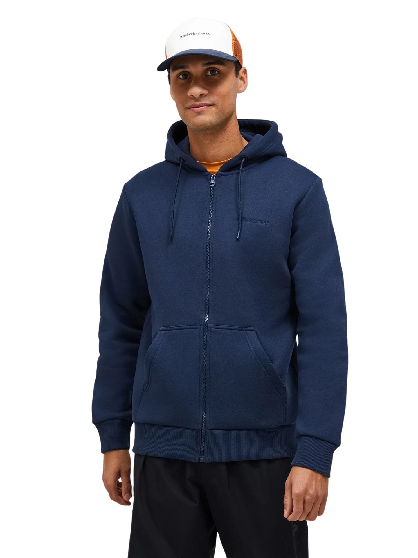Bluza męska Peak Performance Original Small Logo Zip Hood blue shadow