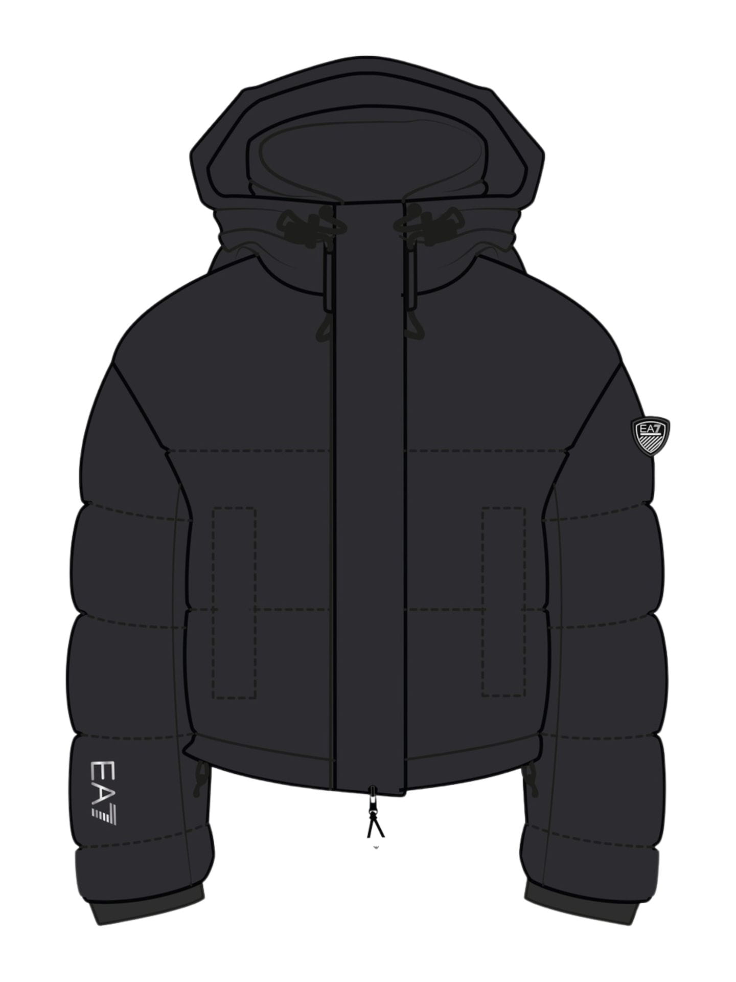 Kurtka narciarska damska EA7 Emporio Armani Cortina Toray Puffy Jacket Black