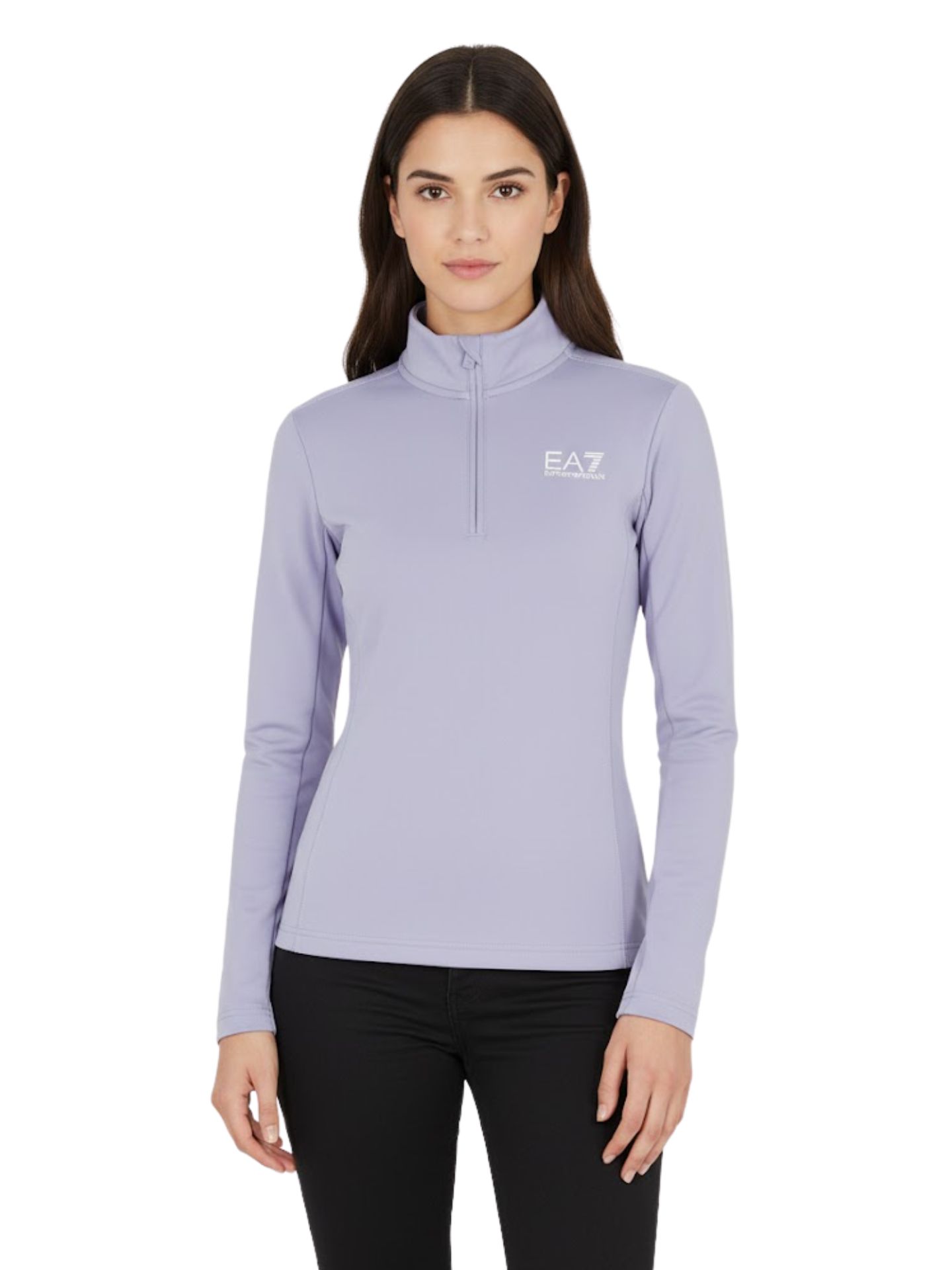 Bluza narciarska damska EA7 Emporio Armani Kitzbühel Powerstretch Half Zip Sweet Lavender