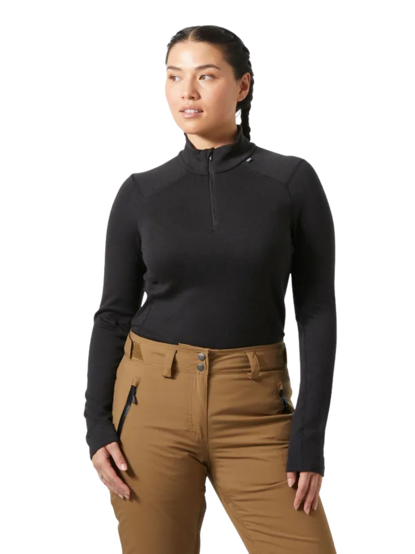 Koszulka Termoaktywna Helly Hansen W Lifa Merino Midw 1/2 Zip Czarna