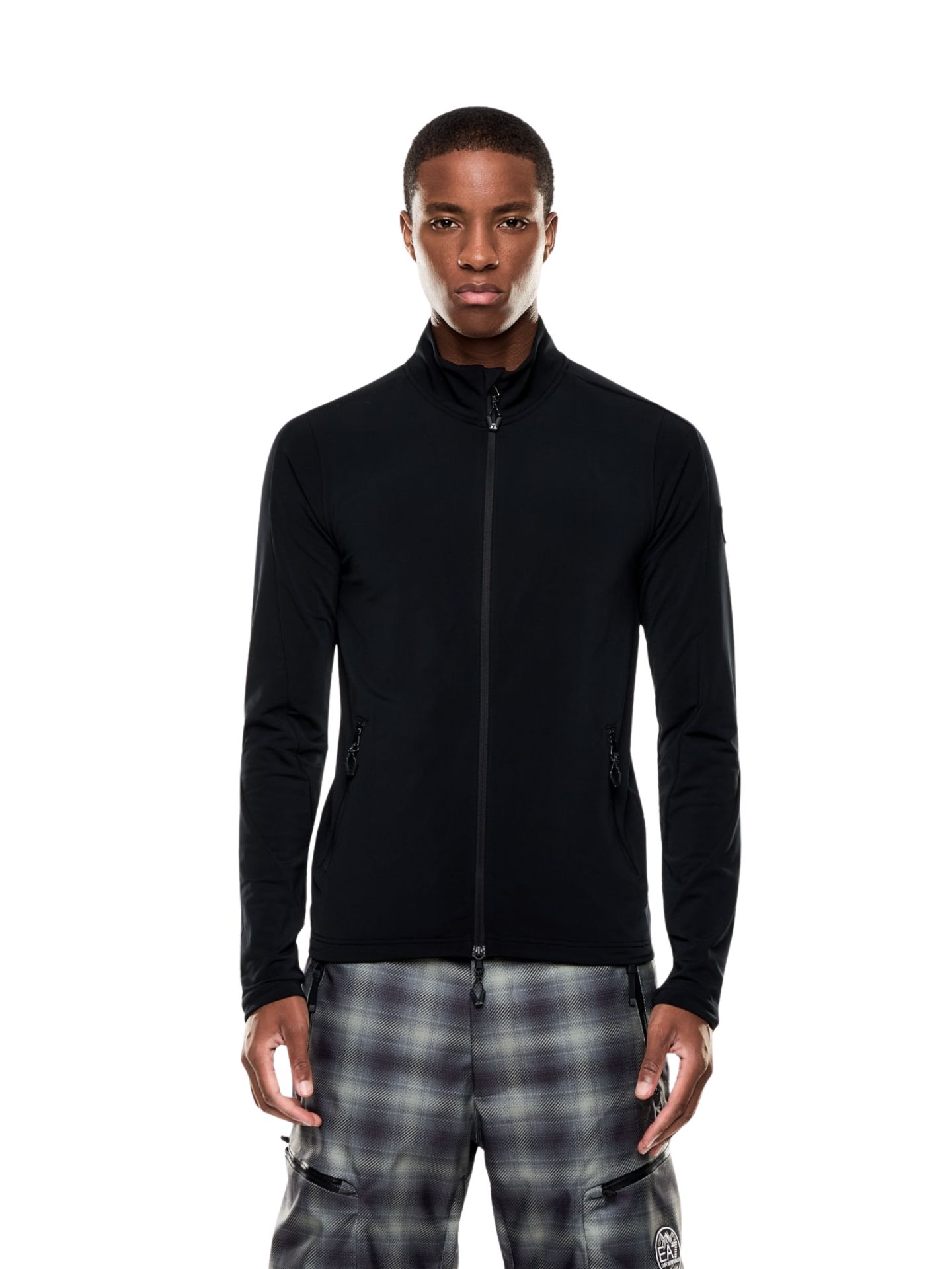 Bluza narciarska męska EA7 Emporio Armani Kitzbühel Powerstretch Colorblock Full Zip Black